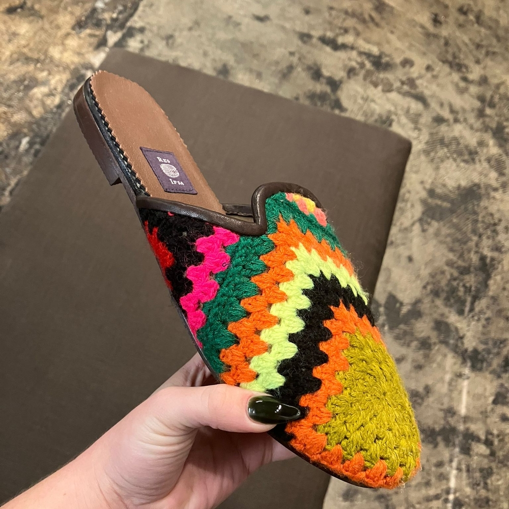Colorful Crochet Slip-On Sandals